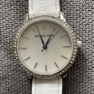 Michael Kora watch with white face/band